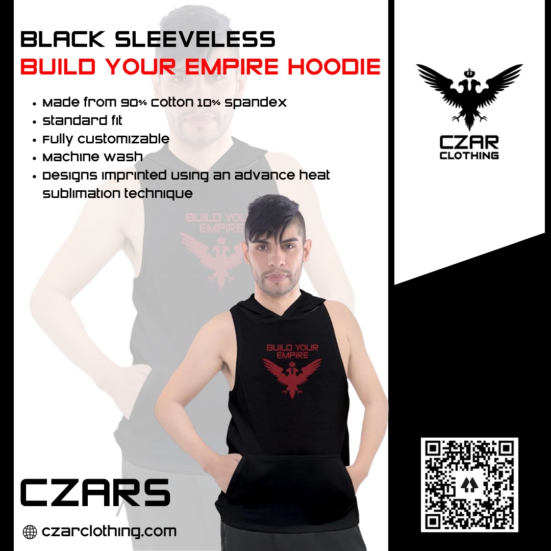 👑🔥 Unleash Your Inner Boss!  Conquer the world in our Black Sleeveless Build Your Empire Hoodie. 

🚀 Elevate your style and build your empire with confidence. 

#BossModeActivated #EmpireBuilding