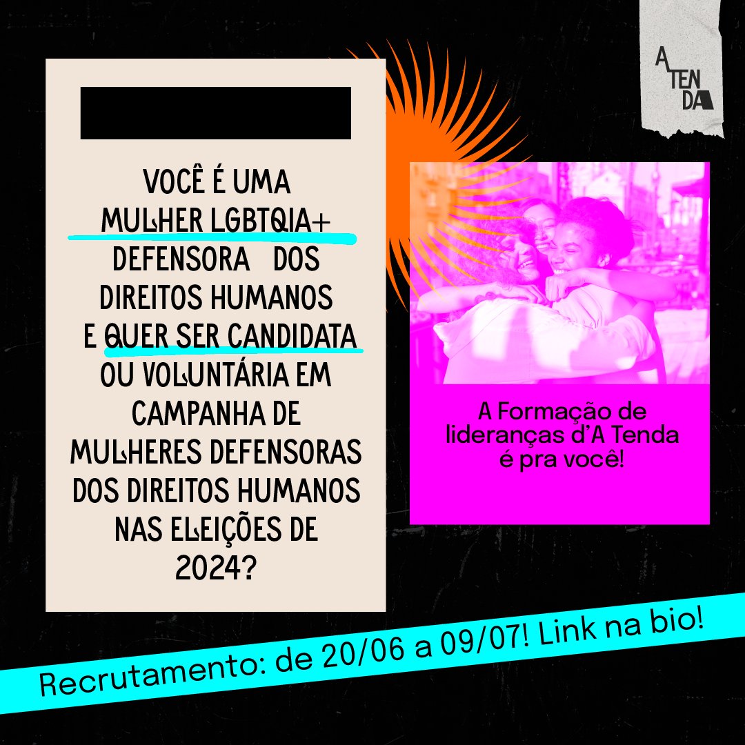 📍O mês do orgulho acabou, mas a luta por corpos LGBTQIAPN+ é todos os dias. 

Por isso, o nosso convite de hoje é para vocês, mulheres LGBTQIAPN+ defensoras dos direitos humanos com interesse em se candidatarem ou serem voluntárias em campanhas de mulheres