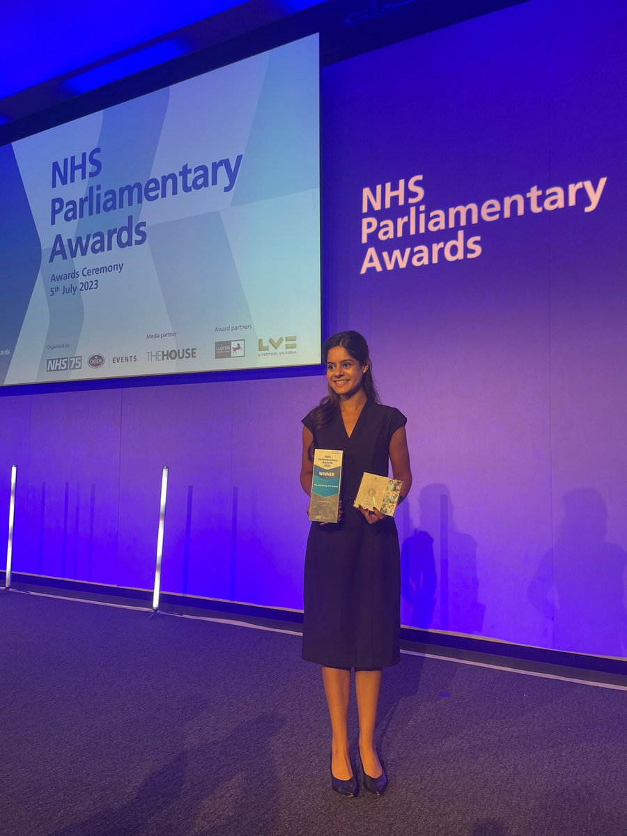 I am delighted that @Devina_Maru from @RoyalFreeNHS in my constituency won the NHS Rising Star Award at the #NHSParlyAwards today! Dr Maru is truly an everyday hero who works so hard advocating for patients with hearing loss. I am so proud to have been able to nominate her. 1/3