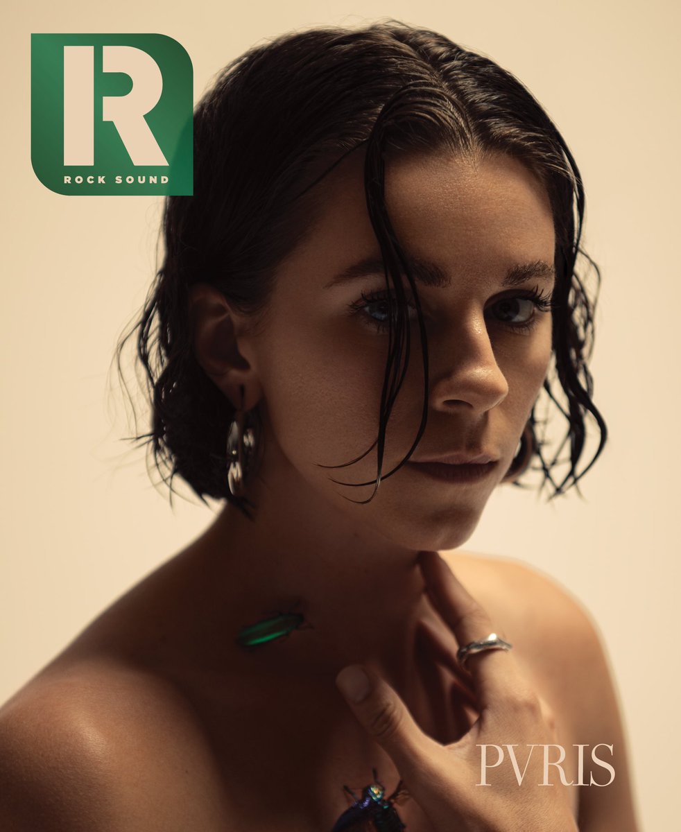 ThisIsPVRIS's tweet photo. Very grateful to be on the cover of @rocksound ahead of EVERGREEN. Pre-order the new issue and shop the exclusive tee. https://t.co/QgeJK60fYd https://t.co/Un7yP7BQ7g