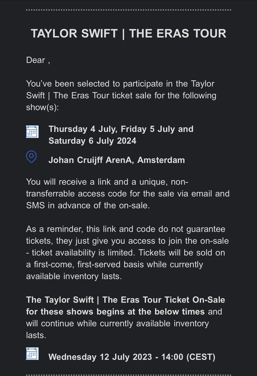 KelvinJason_16's tweet photo. I got my email yall😭😭
#Ticketmaster #TaylorSwiftErasTour #TheErasTour https://t.co/Zk9t3GoveG