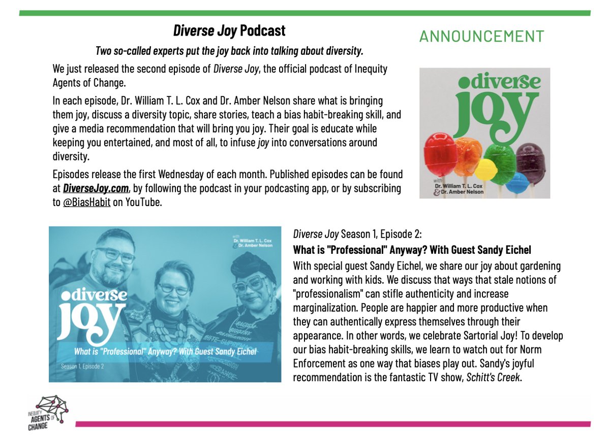 ScienceCox's tweet image. Check out Episode 2 of @DiverseJoy, my podcast with the incomparable @DrAmberNelson ! This episode includes a special guest, Sandy Eichel, who joins us as we discuss, among other things, how stale notions of #professionalism can stifle #authenticity and increase #marginalization.