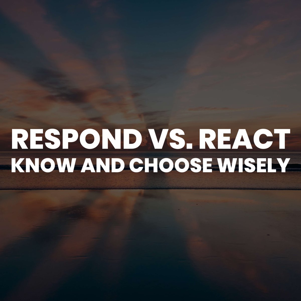 TheRodWalton's tweet image. Reacting is just that. You are re-enacting how a particular stimulus acted toward you. This is typically automatic and without thought. A true response, however, requires pause. It requires a degree of stillness and reflection. #therotation #elevate #grow