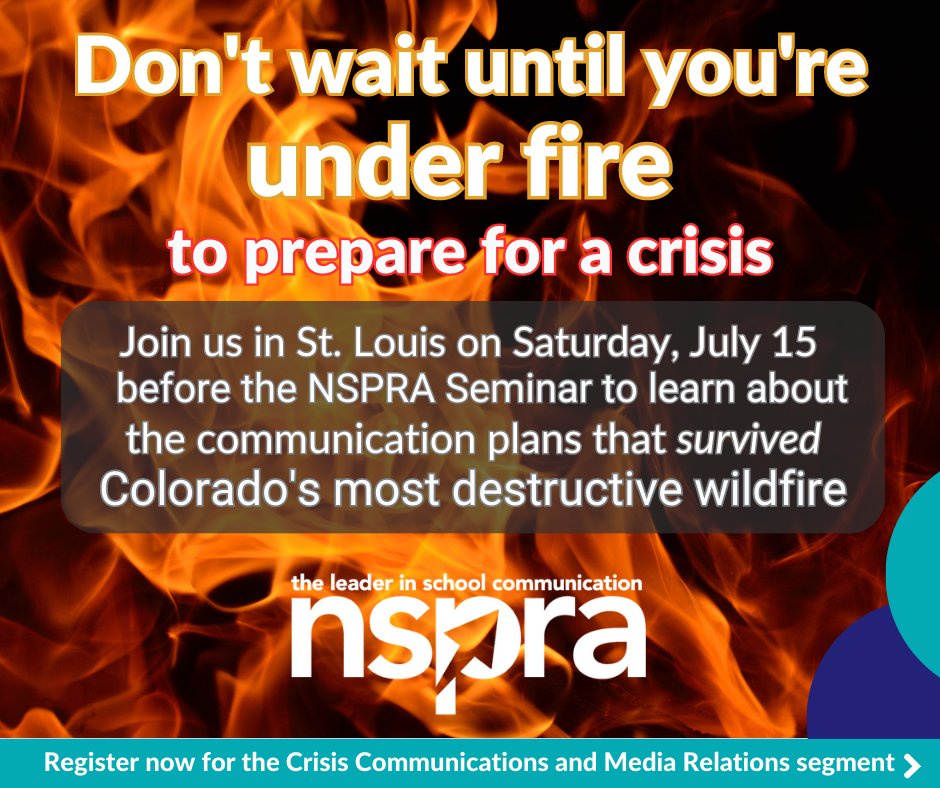I'm incredibly proud that Supt. @Dr_Rob_Anderson
and I have been invited to share the lessons learned from the #MarshallFire during the @NSPRA @AASAHQ
Leadership in School Communications session on Crisis Communications and Media Relations.   Join us! my.aasa.org/AASA/Events/Ev…