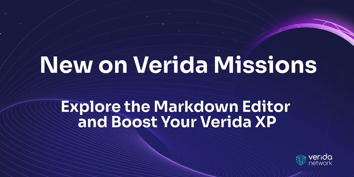 ✨ What's New on Verida Missions?

Explore the Markdown Editor, boost your XP, and embark on your self-sovereign journey today!

Everything you need to know in this thread 👇

#testnet #selfsovereign

1/10