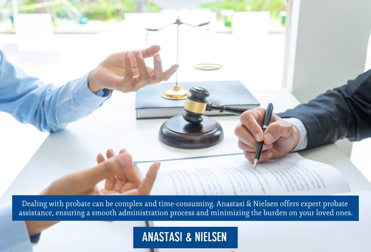 AnastasiNielsen's tweet image. Dealing with probate can be complex and time-consuming. Anastasi &amp;amp; Nielsen offers expert probate assistance, ensuring a smooth administration process and minimizing the burden on your loved ones. nielsenlawoffice.com #Probate #ProbateAssistance #Attorney