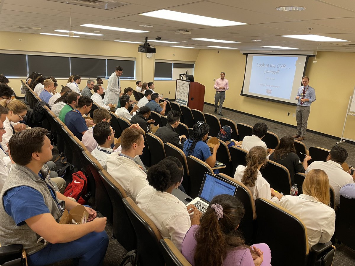 Excited for our first noon conference of the year with our #emeritus program director, the one and only <a href="/sanjayvdesai/">Sanjay Desai</a> , who will teach us about reading chest x rays—critical talk for July!