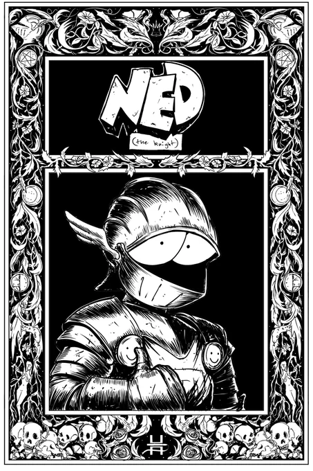 Inks for part 1 of Ned the Knight, a personal comic project I'm working on this summer!  (1/3) 