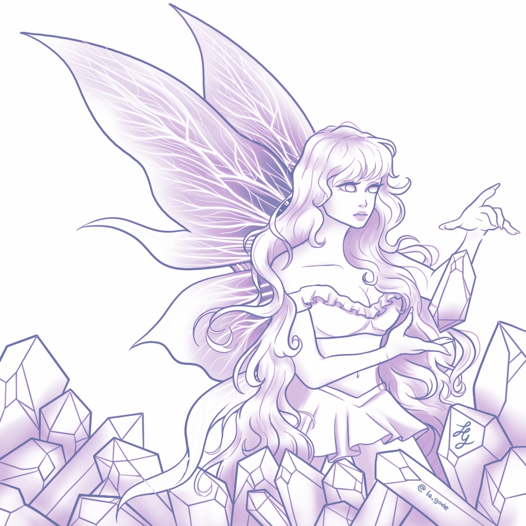 La_gode's tweet photo. Enter a world of enchantment with our mesmerizing WIP magic fairy digital design. Delicate crystals in a captivating purple gradient. ✨💜 #MagicFairy #DigitalArt #EnchantingDesign #PurpleGradient #CrystalMagic #FantasyArt #Creativity #UniquePiece #ArtisticWonders https://t.co/ks6CmSX7DE