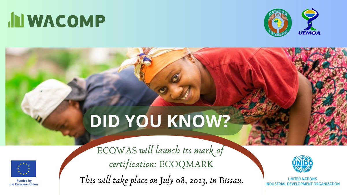 wacqip's tweet photo. @ecowas_cedeao Council of Ministers adopted Regulation C/REG. 06/11/21 establishing the general management rules, rules of attribution, logotype and graphic charter of the ECOWAS #Standards Conformity #Mark: #ECOQMARK set up under #EU-funded Quality programs implemented by @UNIDO https://t.co/rGsNuM4KOq