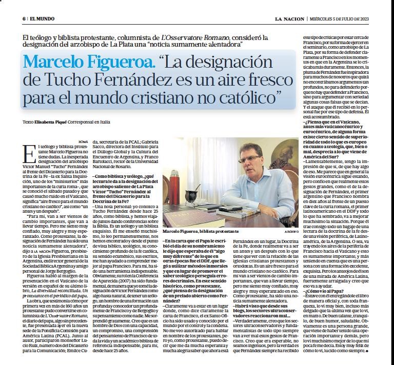 En la presentación del Programa Internacional de la Esperanza en Roma, <a href="/marcebiblia/">Marcelo Figueroa</a> presentó  “La diversidad reconciliada. Un protestante en el periódico del Papa” y consideró la designación del arz de La Plata como una “noticia alentadora”
La nota 👉shorturl.at/mtzX5La