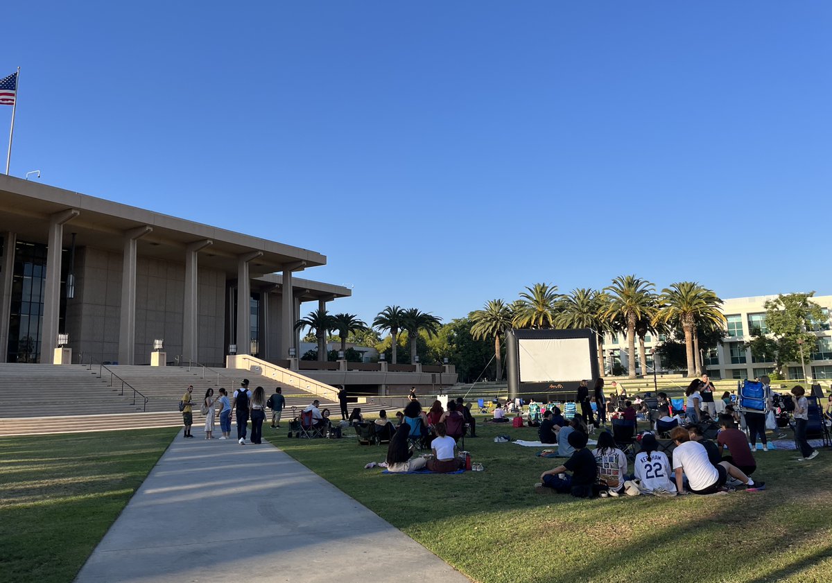 CSUNIPP's tweet photo. Our Intensive English Program (IEP) students had a blast last Thursday as activity volunteers at CSUN’s Summer Movie Fest! 🎬✨

Join us every Thursday for this fantastic free outdoor movie event held on the library lawn, where IEP students will be leading games! https://t.co/P1xjoNZSOl