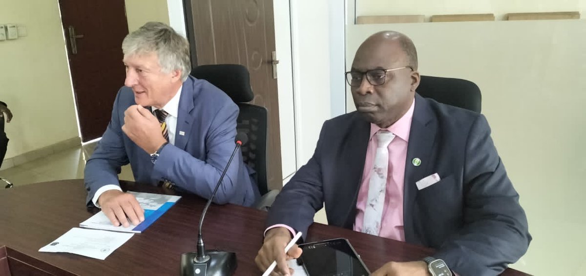 icpcnigeria's tweet photo. IACA Executive Secretary Visits Nigeria, Meets ICPC Chairman

*Inspects Facilities at ACAN

The Dean and Executive Secretary of the International Anti-Corruption Academy (IACA), Thomas Stelzer on Wednesday commenced a two-day official visit to Nigeria.

Stelzer, who arrived the country on Tuesday, met with the Chairman of the Independent Corrupt Practices and Other Related Offences Commission (ICPC), Prof. Bolaji Owasanoye, SAN, OFR, at the Anti-Corruption Academy of Nigeria (ACAN) in Keffi, Nasarawa State.

The IACA Executive Secretary inspected fully equipped facilities at the ACAN, the training institute of the ICPC, including the 275 capacity Computer Based Test (CBT) Centre, 210-seater auditorium, 48-seater auditorium, 25-seater executive lecture room, meeting rooms and library facilities, among others.

Stelzer is also expected to meet the Secretary to the Government of the Federation, Senator  George Akume, the management of the ICPC and the Chairman of the National Salaries, Incomes and Wages Commission, Mr. Ekpo Nta, during his visit to Nigeria.