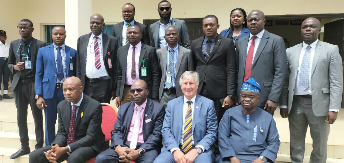 icpcnigeria's tweet photo. IACA Executive Secretary Visits Nigeria, Meets ICPC Chairman

*Inspects Facilities at ACAN

The Dean and Executive Secretary of the International Anti-Corruption Academy (IACA), Thomas Stelzer on Wednesday commenced a two-day official visit to Nigeria.

Stelzer, who arrived the country on Tuesday, met with the Chairman of the Independent Corrupt Practices and Other Related Offences Commission (ICPC), Prof. Bolaji Owasanoye, SAN, OFR, at the Anti-Corruption Academy of Nigeria (ACAN) in Keffi, Nasarawa State.

The IACA Executive Secretary inspected fully equipped facilities at the ACAN, the training institute of the ICPC, including the 275 capacity Computer Based Test (CBT) Centre, 210-seater auditorium, 48-seater auditorium, 25-seater executive lecture room, meeting rooms and library facilities, among others.

Stelzer is also expected to meet the Secretary to the Government of the Federation, Senator  George Akume, the management of the ICPC and the Chairman of the National Salaries, Incomes and Wages Commission, Mr. Ekpo Nta, during his visit to Nigeria.