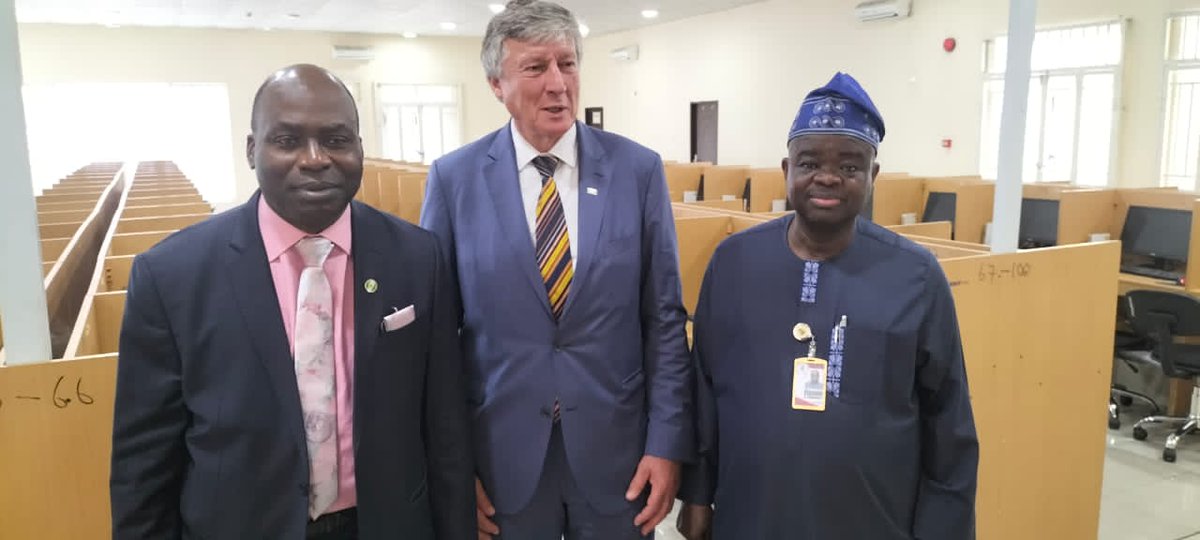 icpcnigeria's tweet photo. IACA Executive Secretary Visits Nigeria, Meets ICPC Chairman

*Inspects Facilities at ACAN

The Dean and Executive Secretary of the International Anti-Corruption Academy (IACA), Thomas Stelzer on Wednesday commenced a two-day official visit to Nigeria.

Stelzer, who arrived the country on Tuesday, met with the Chairman of the Independent Corrupt Practices and Other Related Offences Commission (ICPC), Prof. Bolaji Owasanoye, SAN, OFR, at the Anti-Corruption Academy of Nigeria (ACAN) in Keffi, Nasarawa State.

The IACA Executive Secretary inspected fully equipped facilities at the ACAN, the training institute of the ICPC, including the 275 capacity Computer Based Test (CBT) Centre, 210-seater auditorium, 48-seater auditorium, 25-seater executive lecture room, meeting rooms and library facilities, among others.

Stelzer is also expected to meet the Secretary to the Government of the Federation, Senator  George Akume, the management of the ICPC and the Chairman of the National Salaries, Incomes and Wages Commission, Mr. Ekpo Nta, during his visit to Nigeria.
