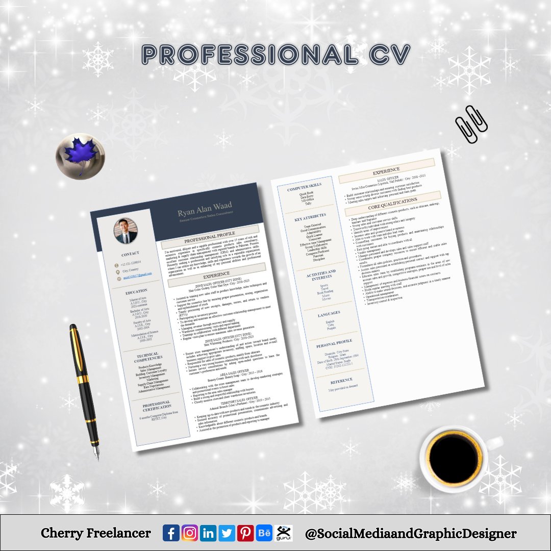 CheryFreelancer's tweet image. Let&apos;s collaborate to unlock your professional potential
#cherryfreelancer #creatingtheidentity #CVDesign #resumedesign #CareerDevelopment #cvwriting #cvwriter #cvwritingservice #moderncv #creativecv #cvmaker #resumewritingservice #coverletter #professionalcvwriter #professionalcv