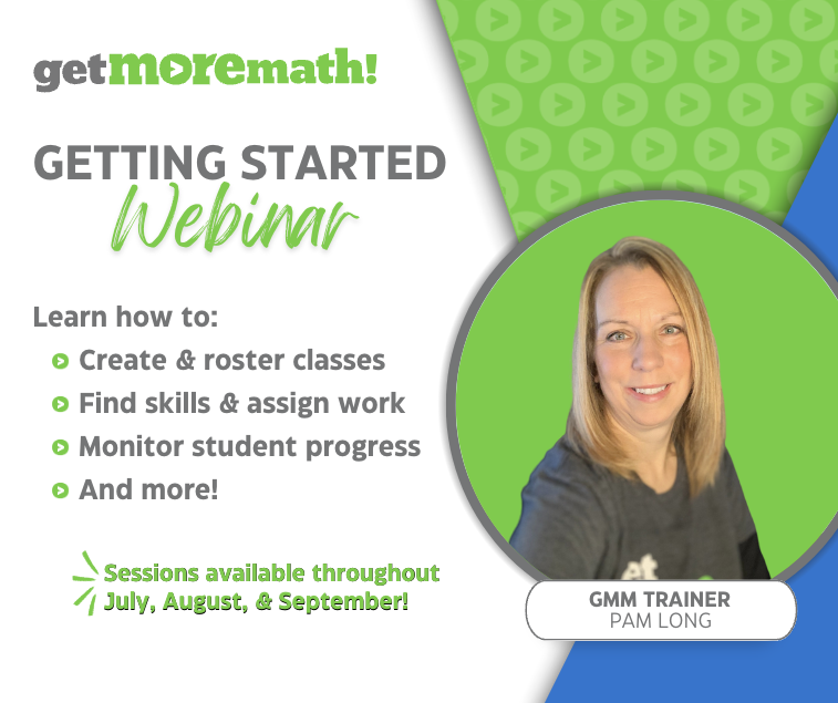 New to #GetMoreMath or need a refresher?

Join Pam for a free webinar to start the new 🏫 year.
You could #win a $100 gift card🎁by attending!

Click below to use the drop-down menu for all available times &amp; dates in July, Aug &amp; Sept. tinyurl.com/GMM-webinar23