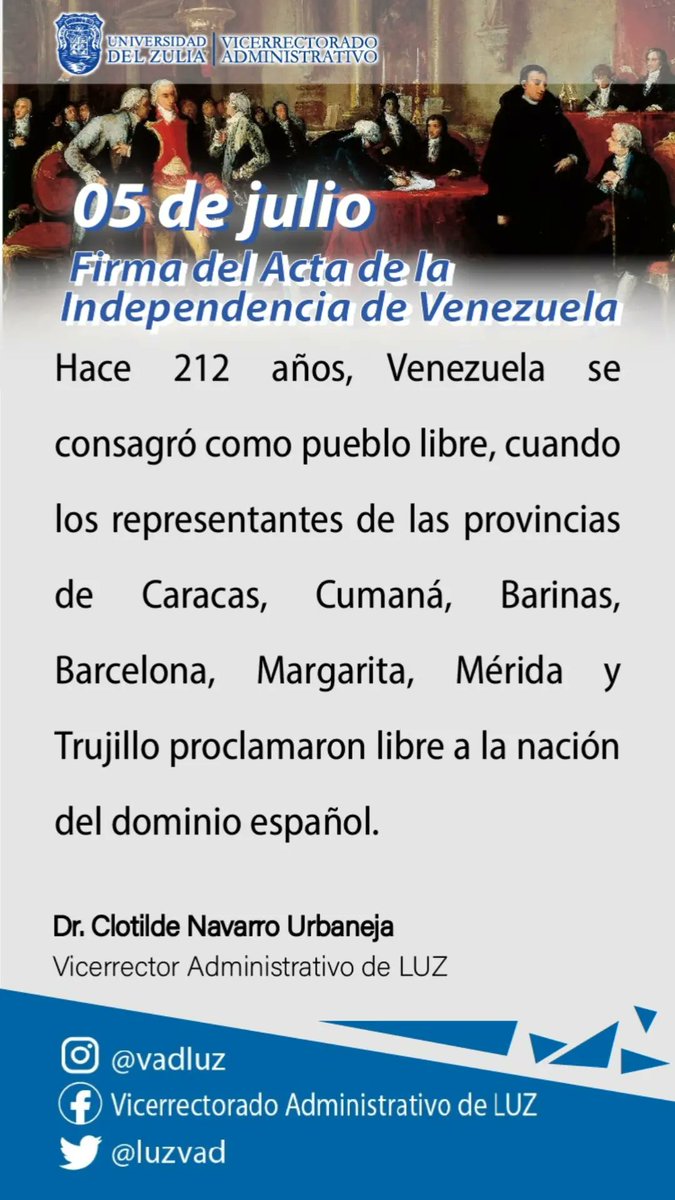 05 de julio. Firma del acta de la Independencia de Venezuela