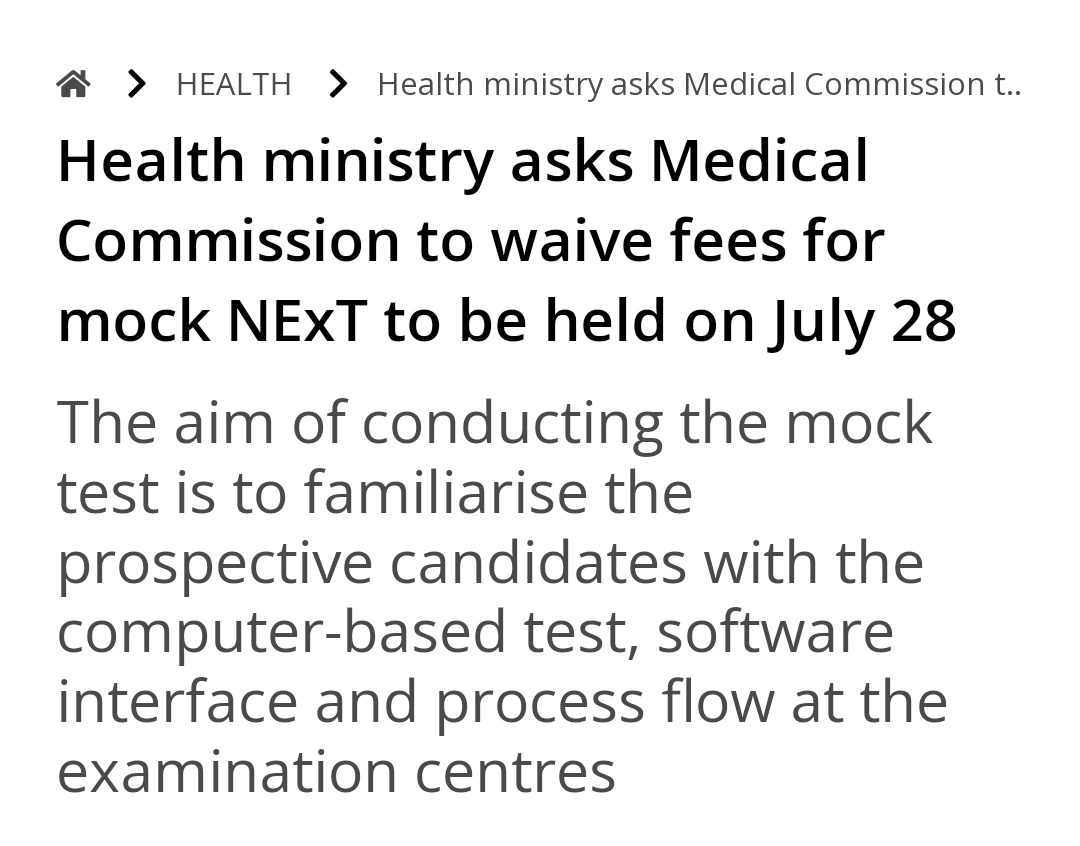 KASHJTWITSS's tweet photo. @MoHFW_INDIA @mansukhmandviya have asked the @NMC_IND to waive off fees for #MOCK Examination that will be held on 28th July to get acquainted with #NExT #NEXTEXAM @DrDhruvchauhan @Indian__doctor @DrDatta_AIIMS @Akashsoni98 @DrMeet_Ghonia @FordaIndia @sumersethi @dryogendermalik https://t.co/ooUZNLJn27