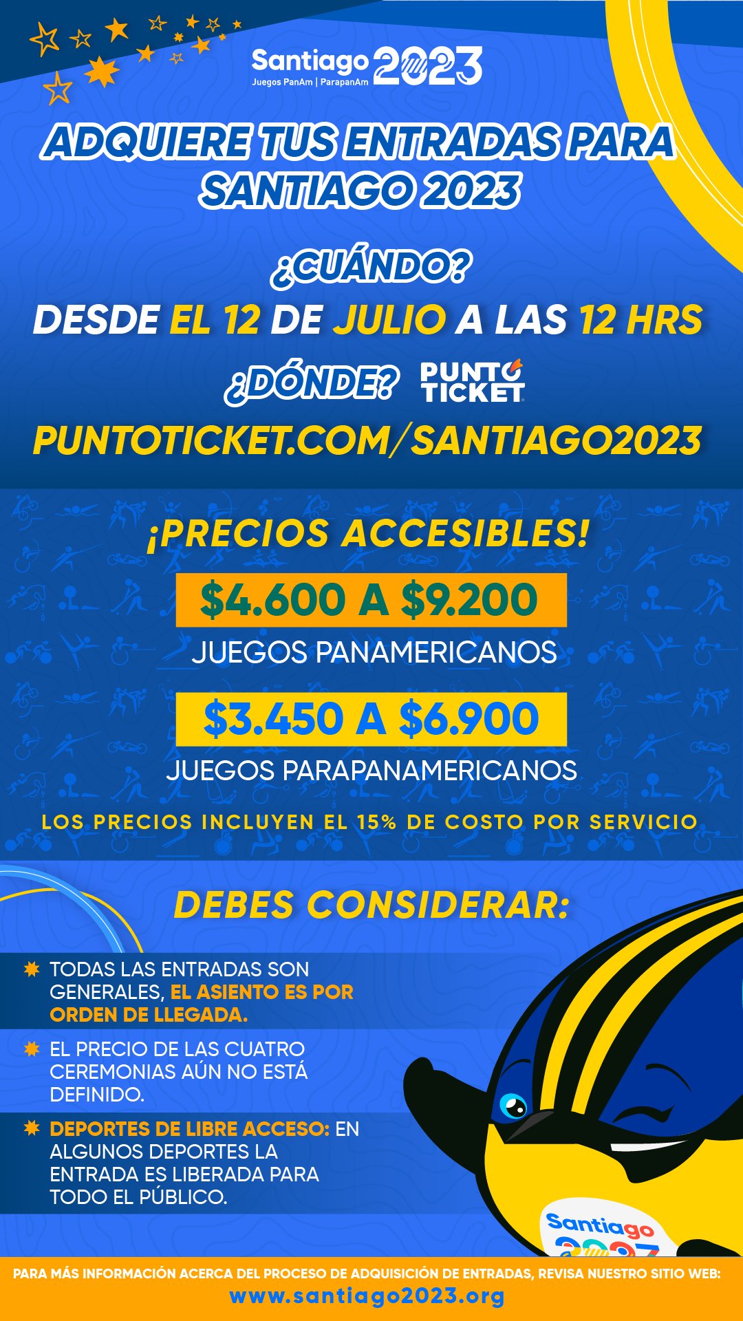 Santiago 2023 on Twitter "☝️😎🎟️ ESTAMOS A POCOS DÍAS... Sí aún tienes