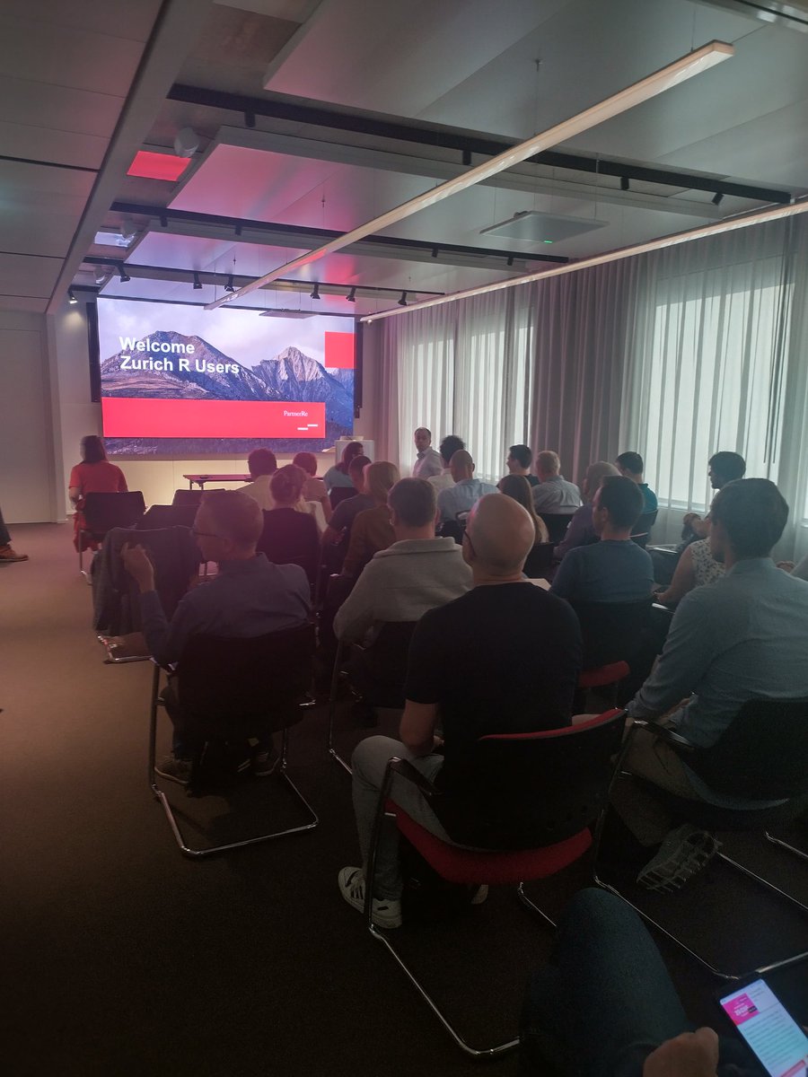 ZurichRUsers's tweet photo. Everything ready to get started with todays R-User meetup @PartnerReNews 
#Rstats #RinReinsurance #Community
#Rusers https://t.co/9nqqaVxbmY