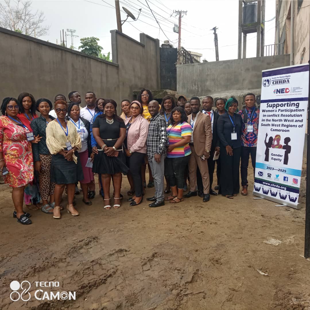 I thank #CHRDA and #CAMP Executive Director Tarhyang Tabe for the platform to share experiences on the use of Non Violent Communication (NVC) in conflict resolution in the NW &amp; SW regions. "Non-violence is a weapon of the strong" Mahatma Gandhi.