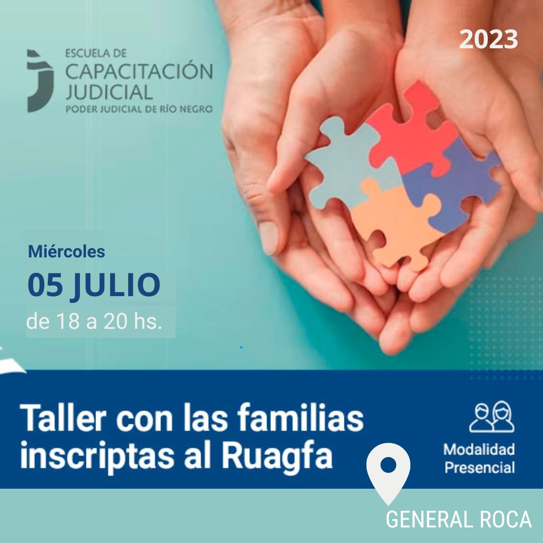 HOY ‼️ General Roca : Taller con las familias inscriptas en el Registro Único de Aspirantes a Guarda con Fines Adoptivos (RUAGFA) de la 2da. Circunscripción Judicial.