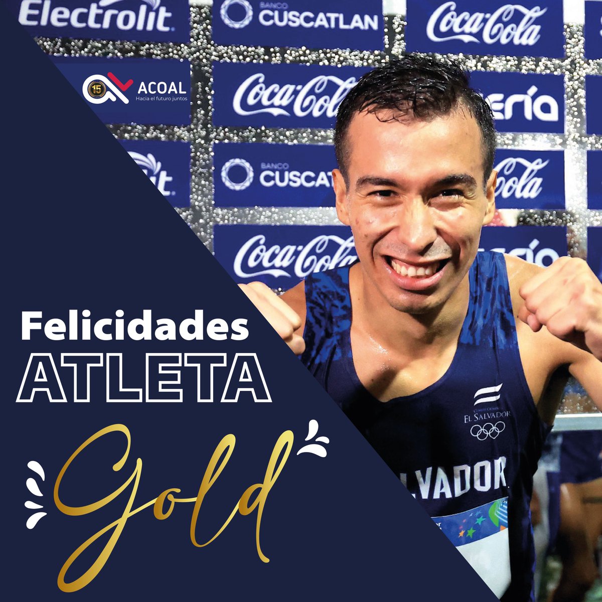 acoalderl's tweet photo. ¡Pablo Ibáñez, gracias por vestir de oro a nuestro país! 🥇 

El atleta salvadoreño se coronó con una medalla de oro en 400 metros vallas. Admiramos tu esfuerzo y desempeño. 

#AtletaGold #ACOALDERL #HaciaElFuturoJuntos

📷 INDES https://t.co/EWFsKlHdhO