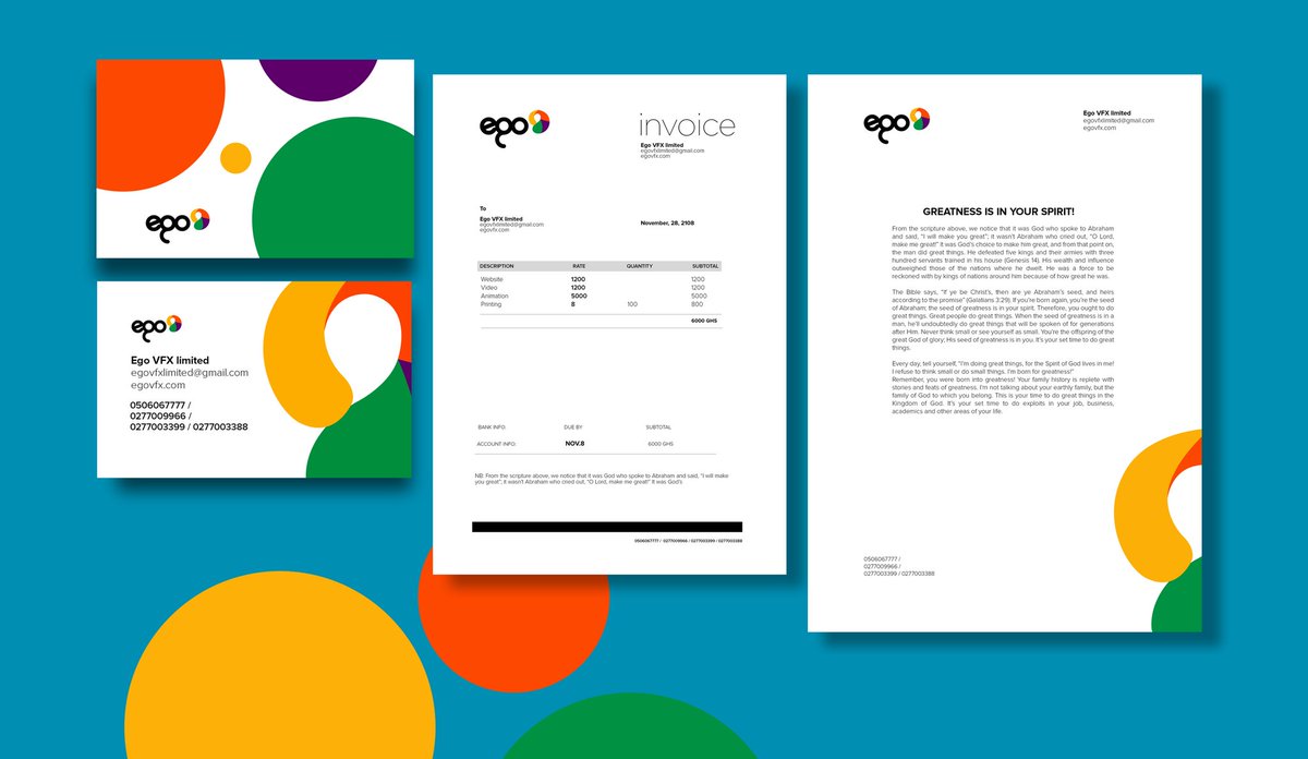 gtsolutionsgh's tweet photo. @gtsolutionsgh collaborated with Ego VFX Limited and designed their exceptional logo, business call card, and letterhead. 
Reach out to GTSOLUTIONS;let's build your brand.

#BrandTransformation #DesignExcellence #UnleashYourImagination #ElevateYourBrand #GTSOLUTIONS #GTSNation https://t.co/Fgm670m8Oc