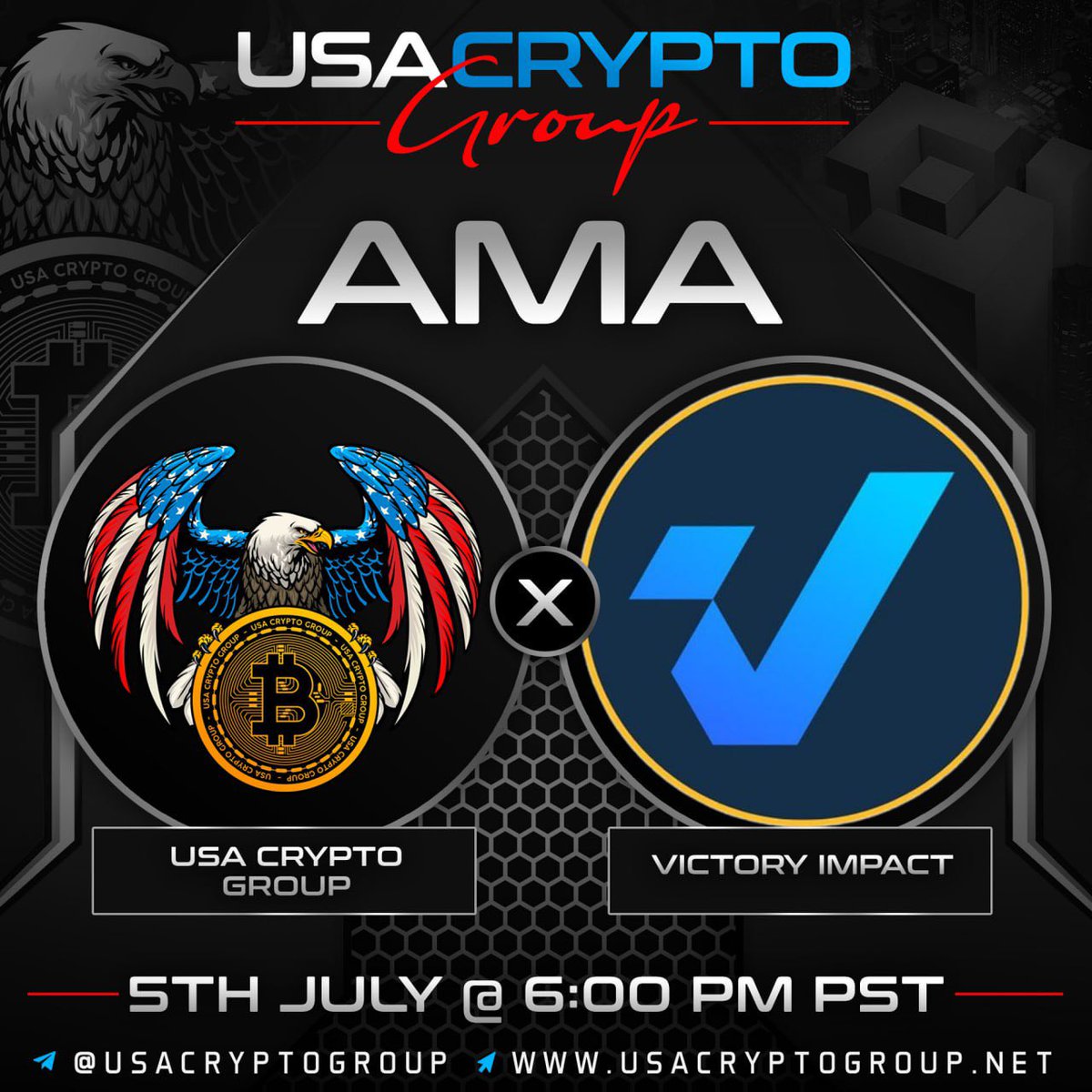LucasNBK4's tweet photo. ๐ฃ Exciting news! Victory Impact is having an AMA with USA Crypto Group in just a few hours. Don't miss out on this opportunity to learn more about $VIC and their groundbreaking real-world utility. Join the AMA and ask your questions! #VictoryImpact #USACryptoGroup #AMA https://t.co/YlL5xmjRcG