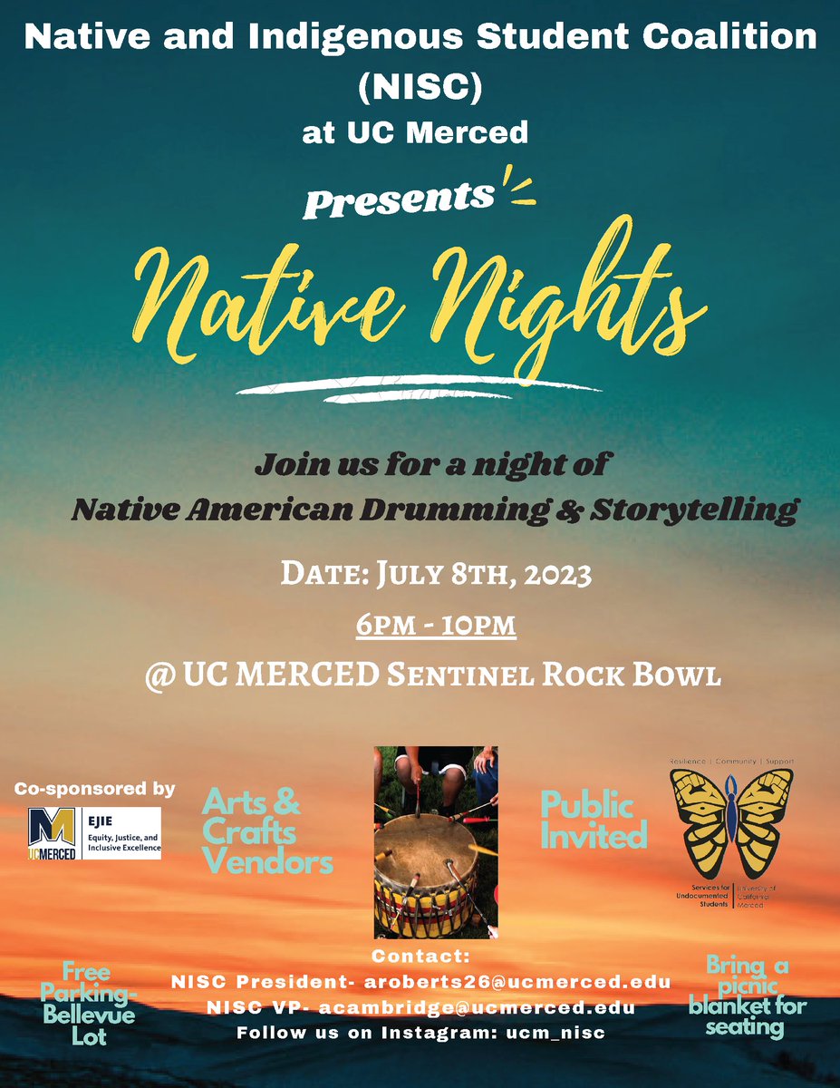ucmerced's tweet photo. The UC Merced Native and Indigenous Student Coalition is hosting the cultural outreach event this Saturday, July 8, from 6-10 p.m. The event is free and open to the campus community and general public. 

Click the 🔗for more information about this event! https://t.co/r3TL4vS4xZ https://t.co/OjBiqYk2Bi