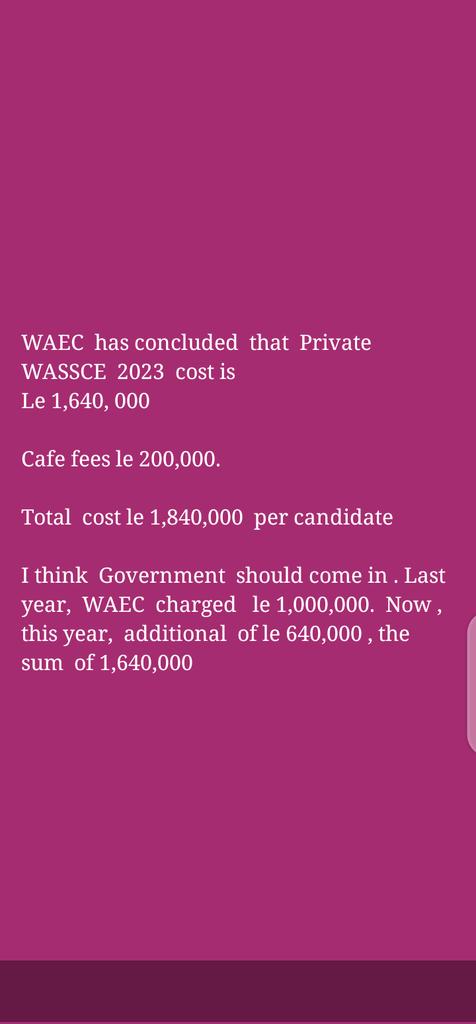 Please Minister of Education can you say something about this. No one explain to us  about  the way the price  moves from le 1,000,000 to le1,640,000. We know you are a good guy Pa David. We hope u can help us solve it, as the way your name is raising higher  in SIERRA LEONE. https://t.co/nK6810zOgl