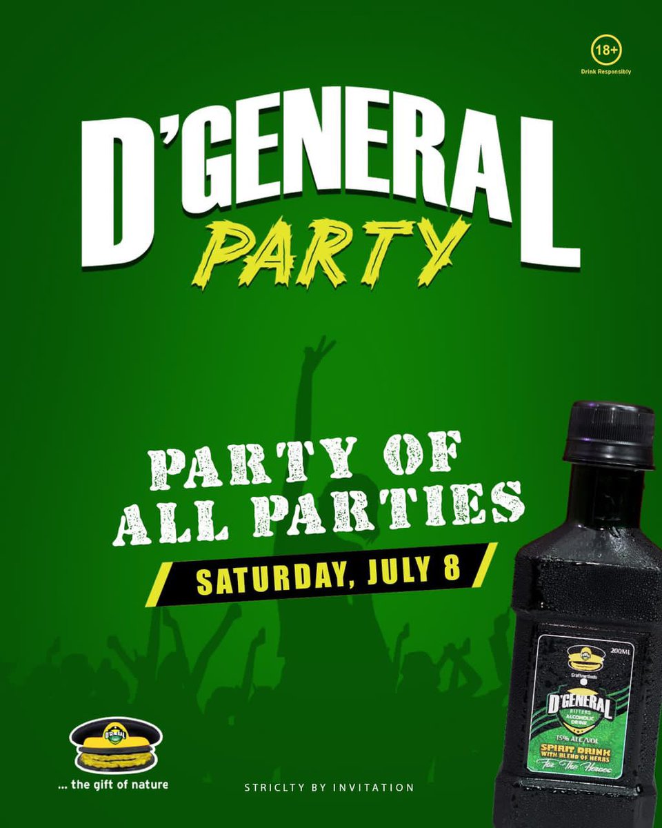 the0nlychap's tweet photo. Omo nah #DGeneralParty I go deh this Saturday ooo. No dulling π―, vibes on vibes. Davido self go Deh.
@dgeneralbitters https://t.co/ZFvhgqbxdm