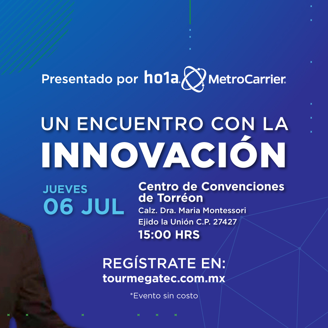 Regresa a Torreón este 6 de julio el #TourMegatec2023 y nos honra recibirlos nuevamente en nuestras instalaciones.

El evento de innovación y tecnología más grande del país, donde encontrarás las soluciones en el Wall of Solutions.

#Ho1aMetroCarrier #TMT2023 #Torreón