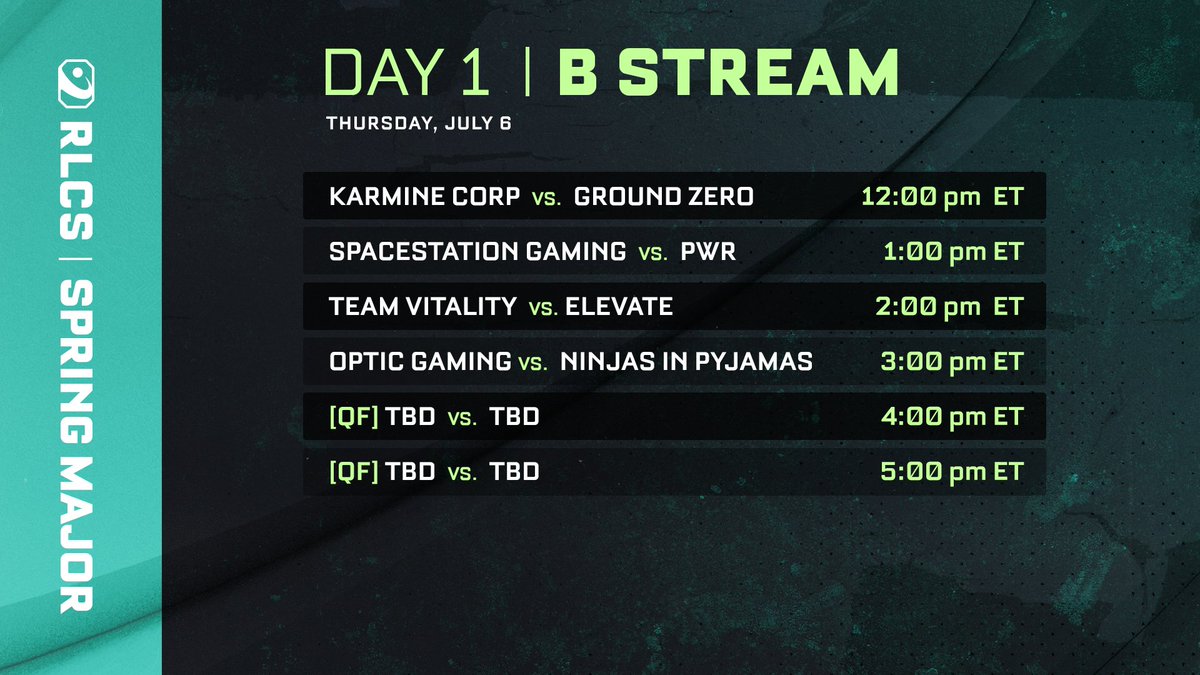🚨 THE #RLCS SPRING MAJOR SCHEDULE IS HERE 🚨

Which match are you most hype for? 👀