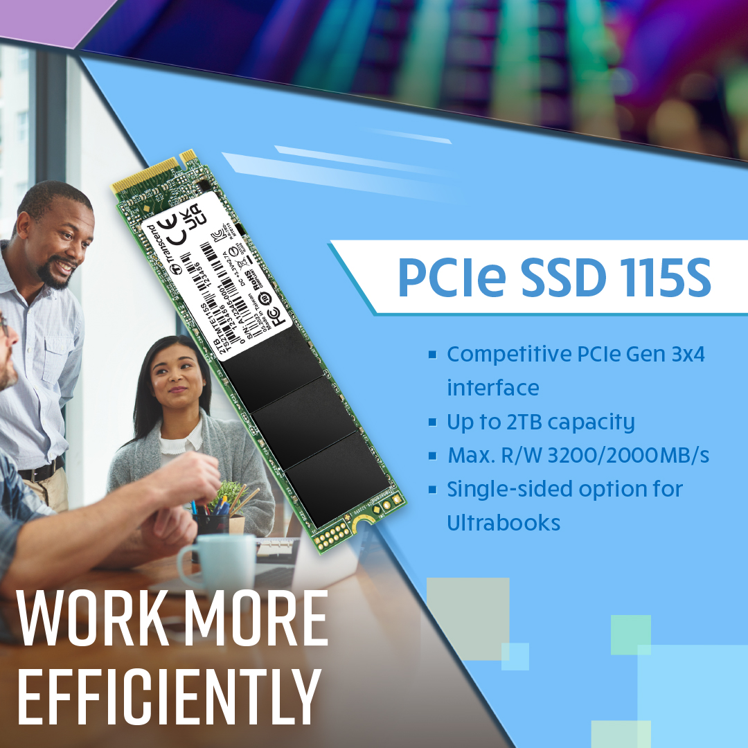 Transcend_USA's tweet photo. Upgrade your computer performance to a whole new level with Transcend's PCIe SSD 115S! ⚡️
Boasting the slick PCIe Gen 3x4 interface and slim M.2 2280 size, the PCIe SSD 115S is the perfect speedy and sizable companion for your desktops, laptops, and ultrabooks! #Transcend #Laptop https://t.co/Mj1lOSmWUF
