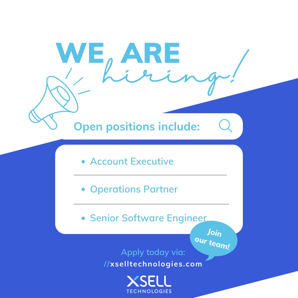 Now hiring! Our AI-powered #conversationalintelligence software is changing the game for #contactcenter #CX -- and we'd love to have you be a part of it!

Apply today to join the @XSELL_Tech team and write your #bestchapteryet: lnkd.in/gx2ZxyEW

#nowhiring #yournextjob