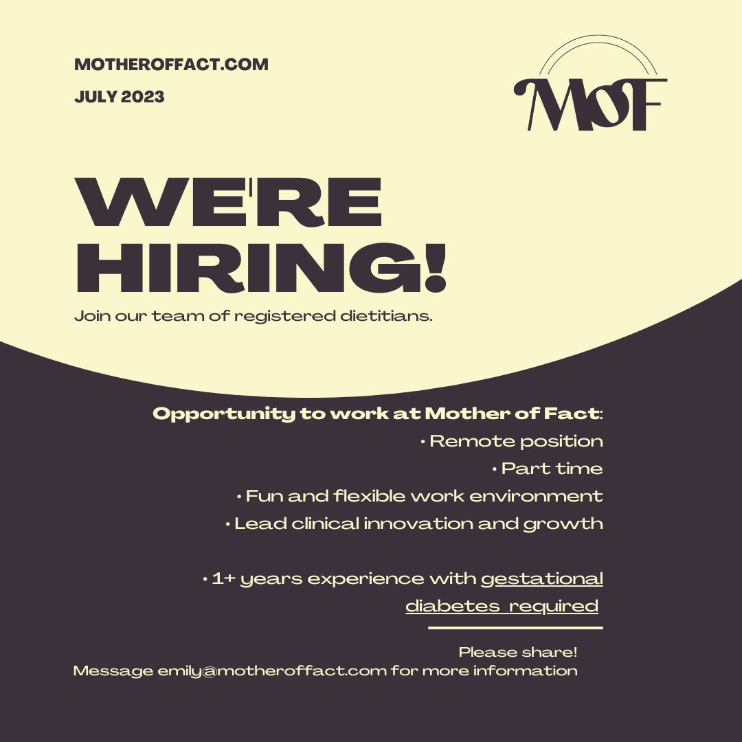 Come and join our team! @motheroffactapp is growing! 

Please DM us with questions or interest. Feel free to share!

#registereddietitian #nutrition #ibclc #dietitian #maternalhealth #momboss #mompreneur #startup #rdn