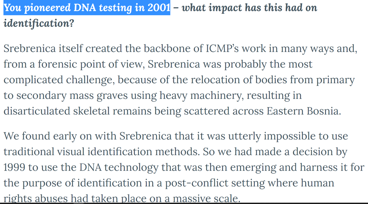 SimonCernelc's tweet photo. The ICMP identification system is based on the Integrated DNA Testing Laboratories in The Hague.
Similar to the Windber Research Institute, ICMP works with top Geneticists from scientific universities such as Erasmus MC. https://t.co/WDSOdVhQph