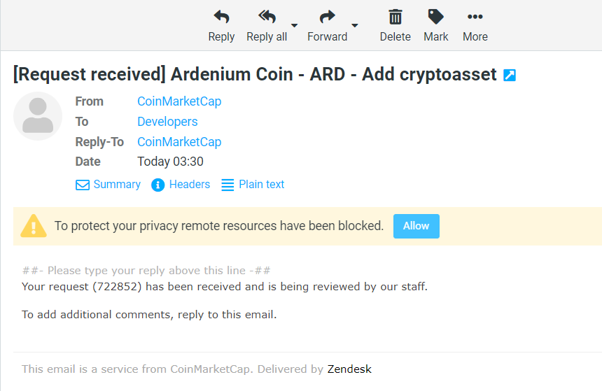 ArdeniumNetwork's tweet photo. Ardenium Project has submitted an application for listing on Coinmarketcap

#CoinMarketCap #CMC #Ardenium https://t.co/ouqFTAVLoJ