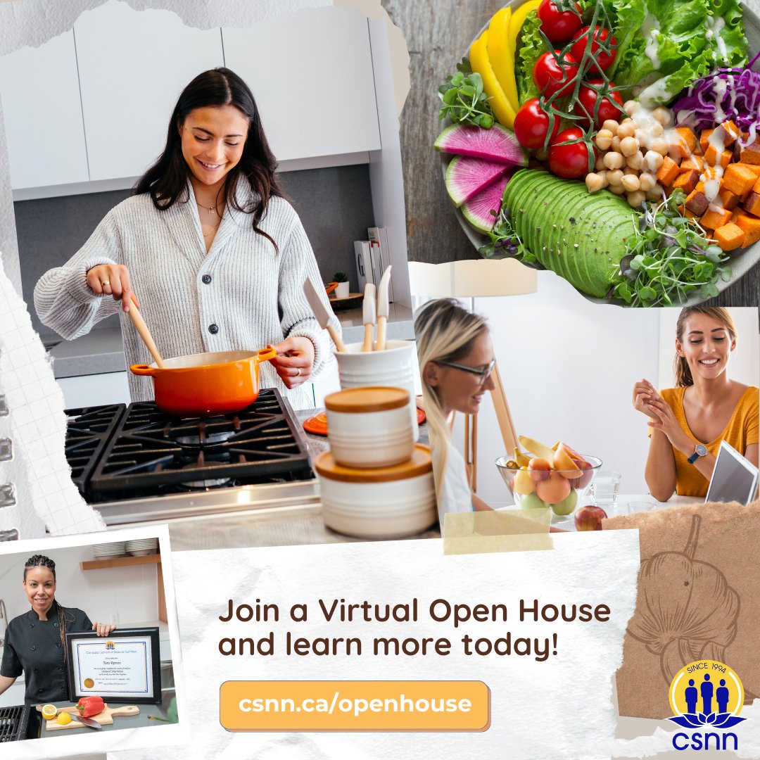 Join an Open House to learn more about the Natural Nutrition Program, schedules, curriculum, teachers, what it's like to be a student, holistic nutrition, career options, etc. Reach out and schedule 1-on-1's. See upcoming dates here: csnn.ca/openhouse