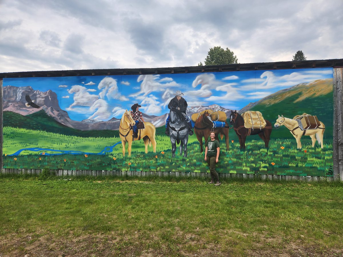 At the 7th Annual Medicine Lodge Fall Roundup pro-rodeo on September 9, 2023 you will see this fantastic mural that was painted by a local artist, Madision Elle-Marie Sharman!