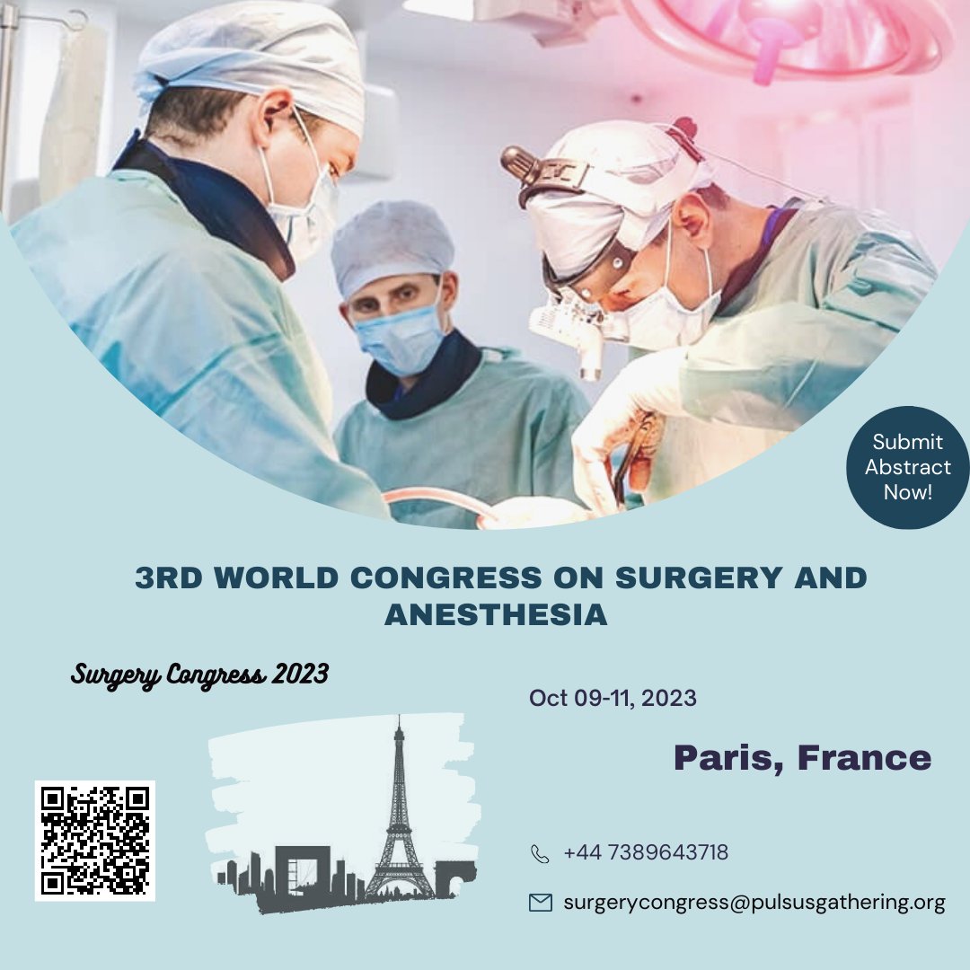 Surgery & Anesthesia Congress (@anesthesiaforum) on Twitter photo ๐จ Abstract submission deadline approaching! โฐ Don't let your revolutionary surgical research go unnoticed. Join us and be part of the global surgical community. ๐๐ช Submit your abstract now and make an impact that lasts! ๐๐
surgery-anaesthesia.cmesociety.com/abstract-submiโฆ
#AbstractSubmission ๐จ Abstract submission deadline approaching! โฐ Don't let your revolutionary surgical research go unnoticed. Join us and be part of the global surgical community. ๐๐ช Submit your abstract now and make an impact that lasts! ๐๐
surgery-anaesthesia.cmesociety.com/abstract-submiโฆ
#AbstractSubmission
