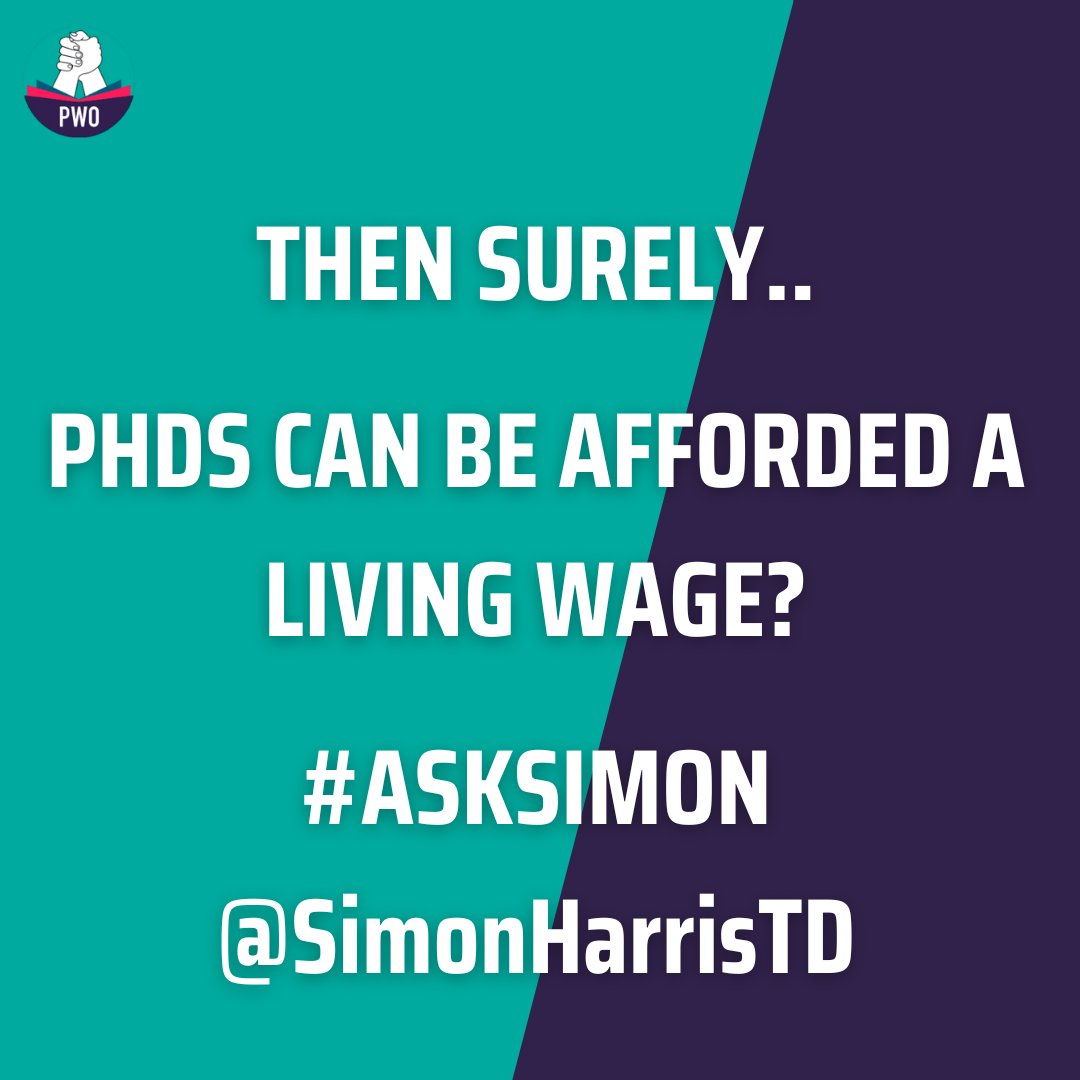 PWO_Ireland's tweet photo. The government apparently can't afford to pay PhDs a living wage, yet state-sponsored animal cruelty receives 72.8 Million Euro?
#AskSimon #PGRsDeserveBetter https://t.co/uFMCDy7Ny1