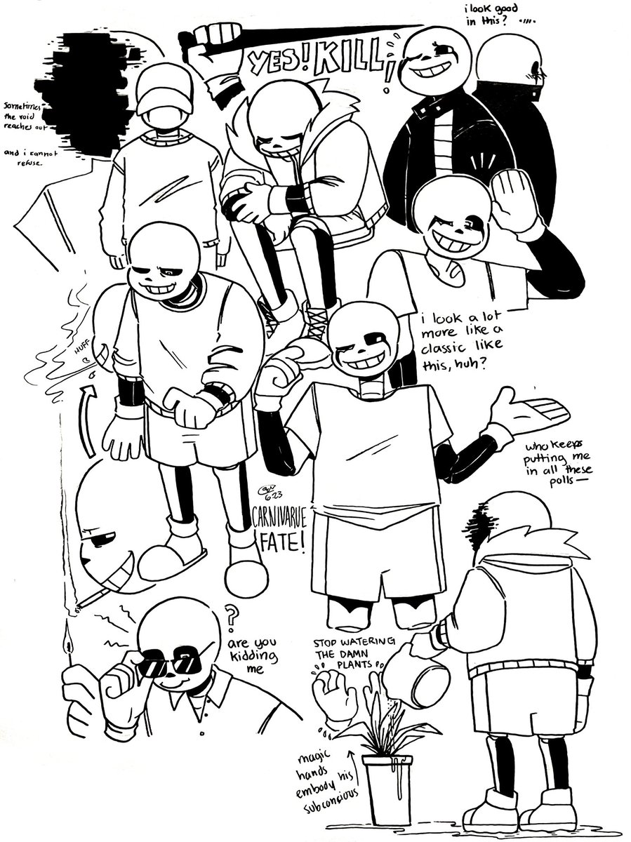 carnivarue's tweet photo. Fate doodle page- gonna start introducing new characters- hopefully particularly if they get accepted into the next poll ๐ #undertale #undertaleAU #undertale_au #fatesans #art #undertaleoc https://t.co/rYTAC9TyN0