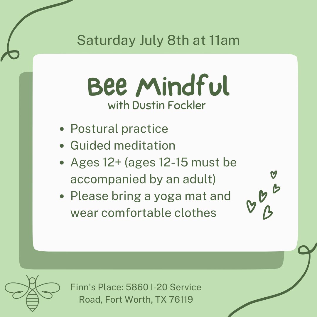 This Saturday join us for Bee Mindful with @focklerdustin at 11am!