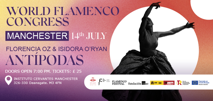 ICManchester's tweet photo. The #WorldFlamencoCongress comes to #Manchester on 14 July - see Antípodas by Florencia Oz & Isidora O’Ryan supported by @culturagob & @fundacionsgae on stage @ICManchester
#thingstodoinManchester
#EventsinManchester
#Flamenco
#Dance
https://t.co/AtBx1ZrOLs https://t.co/WiFWVOpnIv