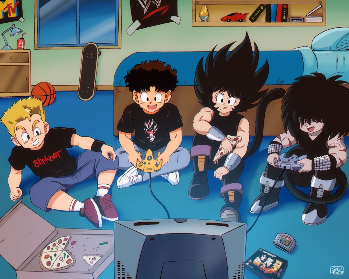 Drawn by @salvamakoto2 #DBZ #saiyan #saiyajin #saiyangirl #nostalgia #nintendo64 #90s #yabanverse