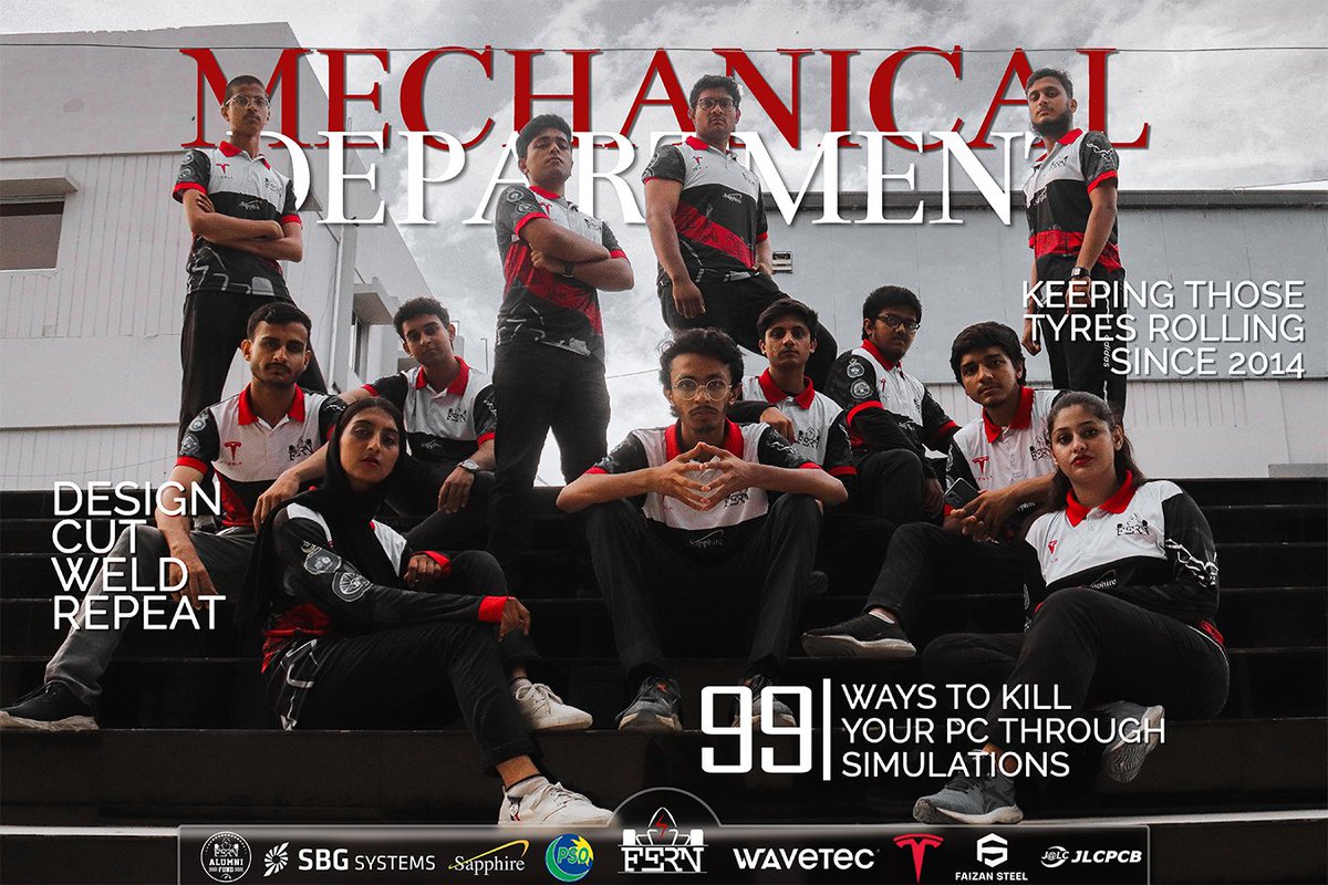 formulaenust's tweet photo. The Mechanical department's realm forges engineering excellence and catalyzes advancements in mobility and efficiency.

@wavetec @Tesla @JLCPCB @PSOPakistan @FaizanSteel #SapphireTextileMills #RapidHarness #SBGSystems #AlumniFund

#FERN #ev #dv #nust  #pnec #f1 #formulastudent https://t.co/179Df6LyOn