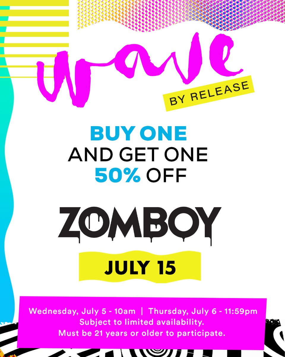 Buy one ticket to Wave by Release with ZOMBOY and get one 50% off‼️ 
CODE: ZBXTSR

Tickets: talkingstickresort.com

Offer Valid until 7/6 at 11:59pm